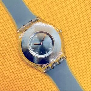 Swatch Skin Dive-In Blue Dial Silicone Strap Ladies Watch SFS103